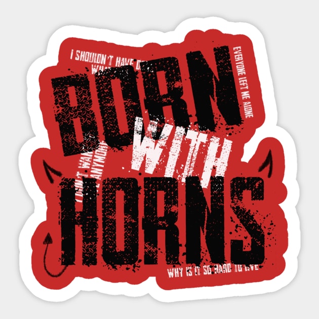 Born with Horns Sticker by Courtneychurmsdesigns